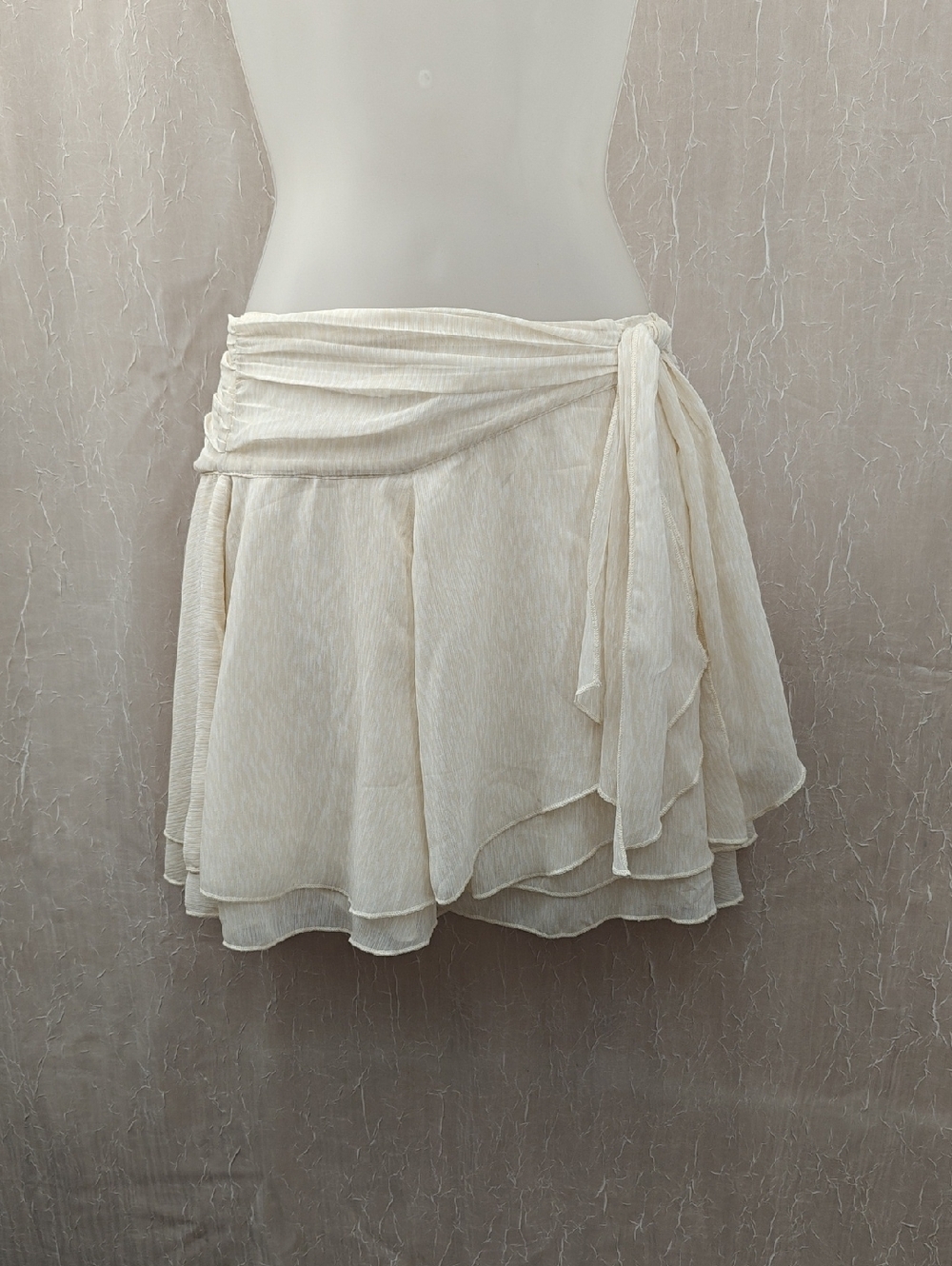 AE Sheer Layered Tie-Waist Skirt